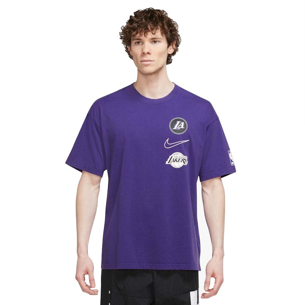 Nike LA Lakers Purple Courtside City Edition Loose Fit Washed T-Shirt Mens  M NWT