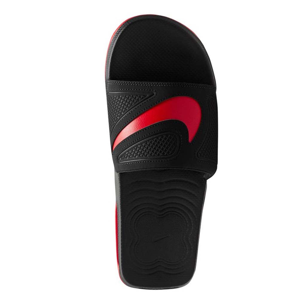 Nike slides black on sale red